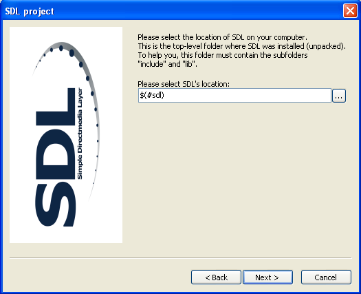 configuration sdl projet