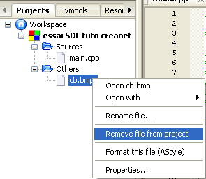 suppression projet sdl de base